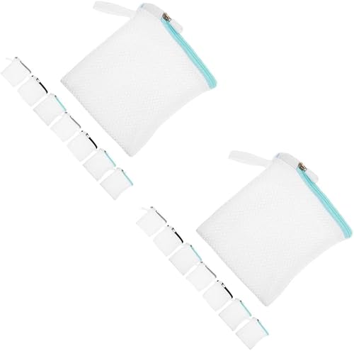 Cabilock 2 sets bolsa de malla de lavandería para ropa delicada bolsa para lavadora pequeña poliéster resistente 8 piezas* 2