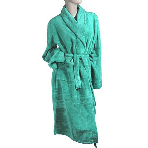Bademantel Unisex Microfaser Saunamantel Morgen Supersoft Fleece Cashmere Touch Mantel Damen & Herren viele Farben und Größen (DE/NL/SE/PL, Alphanumerisch, L, XL, Regular, Regular, Türkis)