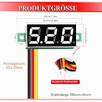 YIXISI 5 Stück 0.28 Zoll Mini Digital Voltmeter, Messbereich DC 0-100V Drei-Draht Spannungsprüfer, Verpolungsschutz und Genaue Druckmessung (Weiß) – Ansicht 2