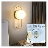 TRDEWR Interior LED Wall Lamps Lights with G9 Bulb for Bedroom Black Gold Sconce for Home Luminuaire Lighting Warm and Comfortable Atmosphere(Warm White,A White Gold 9w) - Image 3