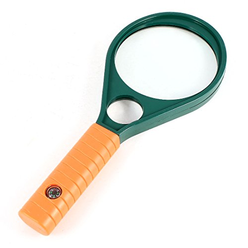 uxcell Plastic Nonslip Handle Frame 2-Lens 3X Magnifying Glass Magnifier