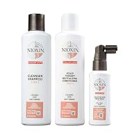 NIOXIN System 3 Trio Pack, Cleanser Shampoo + Scalp Therapy Revitalising Conditioner + Scalp & Hair Treatment (150ml + 150ml + 50ml), For Coloured Hair with Light Thinning