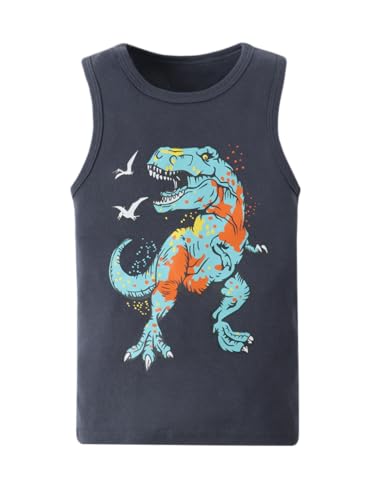 Image of benetia Toddler Baby Boys Cotton Sleeveless Tank Top Cartoon Dinosau Undershirts Kids 18 Months- 8Years 3-Pack