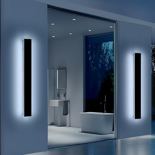 Image of 2 Pack 39.3inch Exterior Wall Light Fixture, Long Outdoor Modern Led Wall Lights, 6000K Cold White, 36W, IP65 Waterproof Linear Outside Porch Lighting for House, Garage, Fence, Garden
