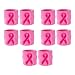 Suddora Pink Ribbon Wristbands - Breast Cancer Awareness Sweatband 10 Single Pack (pink)