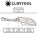 Spyderco ClipiTool Folding Utility Knife with Stainless Steel Handle Plain and Serrated Edge, Full-Flat, 8Cr13MoV Steel Blade and SlipJoint System - C176P&S