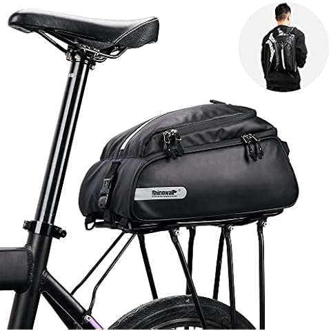 WILDKEN Pannier Bag Waterproof Bike Bag Outdoor Multi-Function Portable Bicycle Pack Pannier Carrying Luggage Package with Shoulder Strap Portable Bicycle Storage Pouch (Black 2) Cover