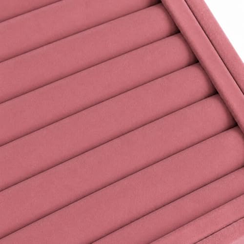 Image of La Trove Velvet Ring Organizer Tray for Drawer, Earrings, Cufflinks, Pink