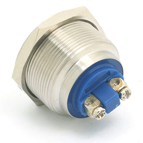 DollaTek 25mm Flat Reset Button Switch 12V DC Angel Eye LED Waterproof Stainless Steel Round Llight Switch With Screw Foot - Sliver - Image 3