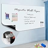 ZHIDIAN Magnetic Whiteboard Contact Paper for Wall 94 x 48 inches, Magnetic Dry Erase White Board Sticker with Non-Adhesive Backing for Office Home School