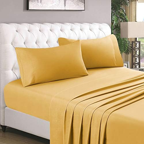 HOMEIDEAS 6 Piece Bed Sheet Set-Fitted Sheet Flat Sheet Pair of Pillowcases (Super King, White) 100% Easy Care Soft Brushed Microfibre Fabric 1800 Bedding Sheets - Deep Pockets