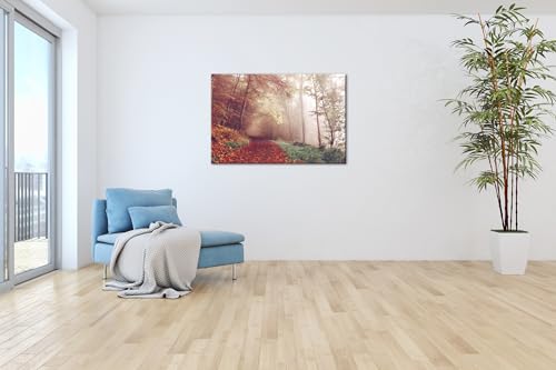 Chemin de forêt brumisé en automne : illuminez vos murs blancs monotones - 4