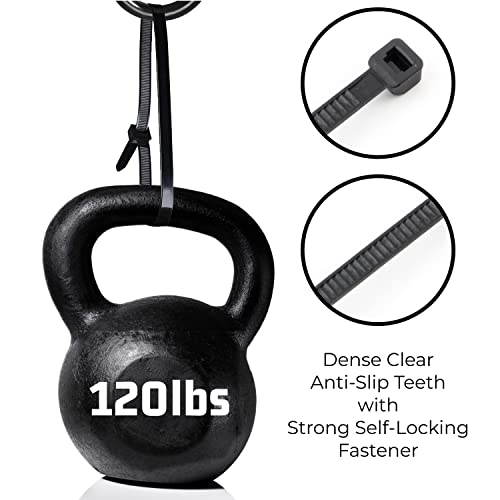 12" Black Zip Cable Ties (100 Pack), 120Lbs Tensile Strength - Heavy Duty, Self-Locking Premium Plastic Cable Wire Ties For Indoor And Outdoor By Bolt Dropper (Black) #TOP4