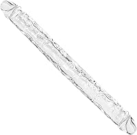 Vista 10 de Consolador realista de doble extremo de 13 pulgadas, consoladores flexibles y transparentes, pene largo para juego anal lésbico de doble cara