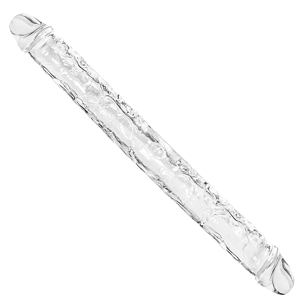 13 Inch Double Ended Realistic Dildo Flexible Clear Dildos Long Dong for Double Sided Lesbian Anal Play G-spot Stimulator Sex Toys for Women Men Couple: 11.8*1.3 Inch