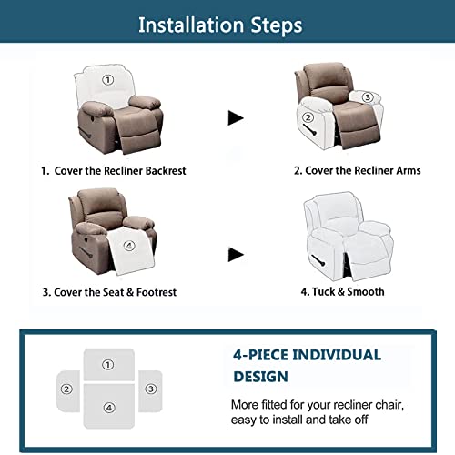 Funda de sofa reclinable antideslizante OBASDFD con correa elastica rosa 6