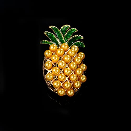 Image of Cute Enamel Fruit Pineapple Brooch Pins for Women 3D Alloy Funny Food Fruit Brooch (Pineapple)