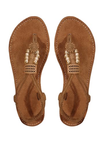 Verdusa Women's Vintage Thong Sandals Boho Open Toe Vacation Flip Flops