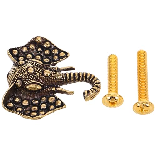 DONFAMDS 大象造型真鍮ドアハンドル フック付き多機能衣類収納用ハンガー付きキャビネットノブ キッチンバスルーム洗面台引き出し取っ手家