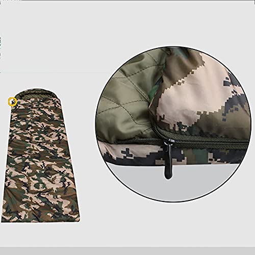 Jianghuayunchuanri Comfortable Sleeping Bag Outdoor Camping Winter Thick Heat Camouflage Sleeping Bag Single Sleeping Bag Indoor and Outdoor Activities (Colour: Camouflage, Size: 220 x 65 cm) - Image 7