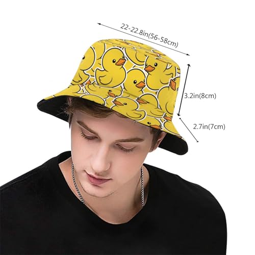 Image of Funny Duck Bucket Hat Fisherman Hat Beach Travel Sun Hat Outdoor Cap for Unisex Men Women