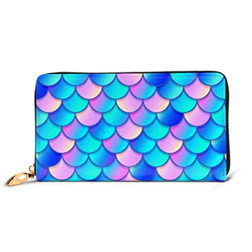 Preisvergleich Produktbild JHGFG Mode Handtasche Reißverschluss Brieftasche Meerjungfrau Geschichte Vektor Nahtloses Muster Telefon Kupplung Geldbörse Abendkupplung Blockieren Leder Brieftasche Multi Card Organizer