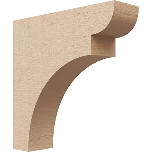 3"W x 12"D x 12"H Thin Yorktown Rough Cedar Woodgrain TimberThane Corbel, Primed Tan