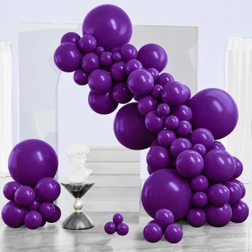 PartyWoo Dark Purple Balloons 140pcs Royal Purple Balloons Different Sizes