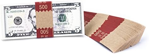 Natural Kraft Saw-Tooth Currency Bands For $25 Bills - Pack Of 10,000 (7.5" X 1.25")