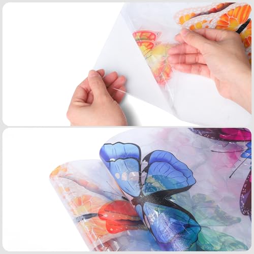 Vinilo para ventana con diseño mariposa 3D, 31.5"x78.7" miniatura 5