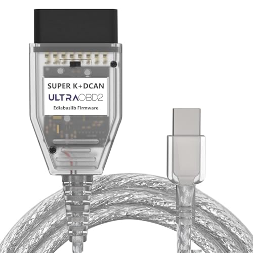 ULTRAOBD DCAN Cable con chip FTDI FT232RQ, PCB negro, con interruptor para coches de la serie E90, E60, E46, E36 - Alta velocidad, seguro y fiable con compatibilidad EDIABAS (no incluye software ni