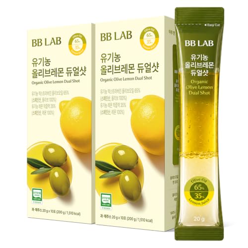 BB LAB Organic Olive &amp; Lemon Dual Shot, 65:35 Ratio, Spanish Picual EVOO &amp; NFC Lemon, 20g*20 Sticks