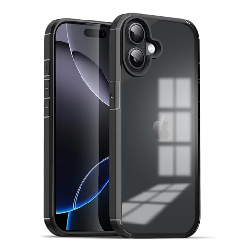 Image of KARWANBack Cover |Shockproof Bumper Case | Full Camera Protection | Raised Edges | Super Soft Side TPU | Bumper Case for iPhone 16 -Black