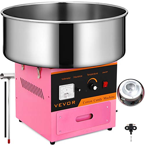 VEVOR Candy Floss Maker 20.5 Inch Commercial Cotton Candy Machine Stainless Steel