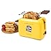 Nostalgia Deluxe Grilled Cheese Sandwich Toaster with Easy-Clean Toasting Baskets - Adjustable Toasting Dial and Extra Wide Slots - Yellow