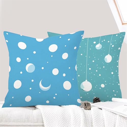 Coussin imperméable bleu lune avec fermeture éclair cachée lot de 4 - 4
