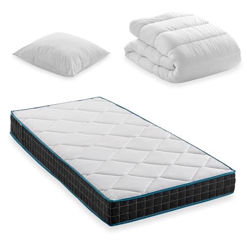 BLUE MOON Pack Matelas Atmosphère 90x190 + Couette + Oreiller