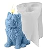 Siliconen kaarsvormen | 3D Chow Chow Vorm Siliconen Kaars Schimmel | Non-stick siliconen hars gietvorm voor epoxyhars…