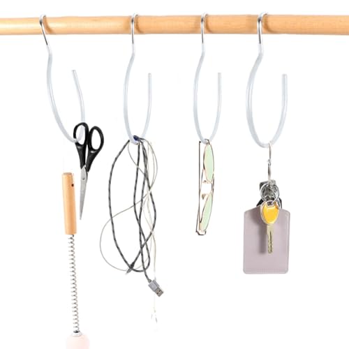 Dtoterul Gürtel Ring 5 Stück Kleiderbügel Gürtelhalter Schalhalter mit Haken Krawattenhalter Huthalter Schalaufhänger Haken Gürtelringe Huthalter Haken Gürtelringe für Kleiderschrank,Weiß