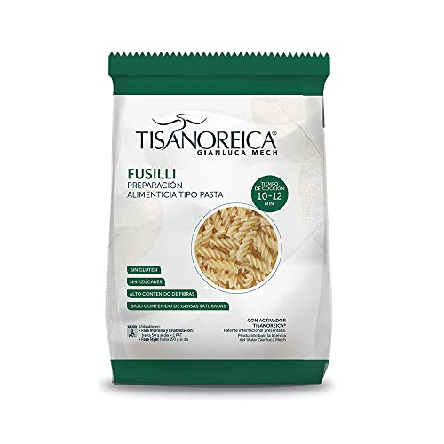 Gianluca Mech | Tisanoreica Fusilli Pasta a Basso Contenuto di Carboidrati, Senza Glutine, Alto Contenuto di Fibbre, Confezione da 250 g