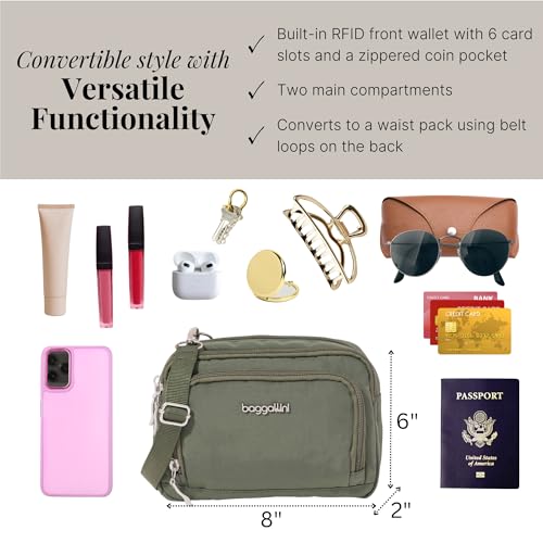 Image of Baggallini Triple Zip with Front Wallet /Trifecta RFID Wallet Crossbody