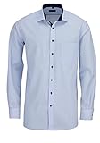 Classic Kent-Kragen eterna Herren unifarbenes Pinpoint-Hemd Comfort FIT 68 blau 41_H_68
