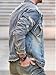 Huang's Men's Denim Jacket with Distressed Ripped Details Classic Fit Non - Stretch Fabric Cool Stylish Caual Coat (US, Alpha, Large, Regular, Regular, Y043)