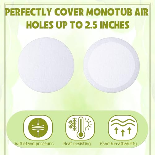 Image of Tegeme 120 Pcs 2.5 inch Monotub Adhesive Filter Disks Synthetic Filter Discs Paper Stickers for Mushroom Growing Supplies Pad Replacements
