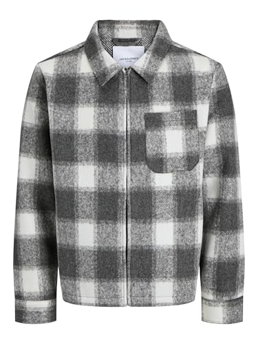 JACK & JONES Herren Jjhank Shacket, Light Grey Melange, s – Ansicht 1