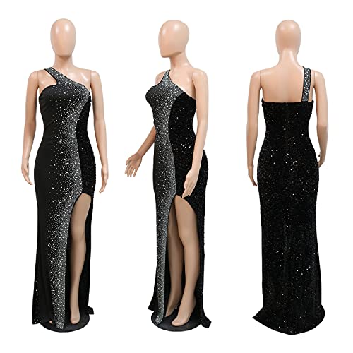 Image of Women Sleeveless Off Shoulder Split Evening Cocktail Long Dress