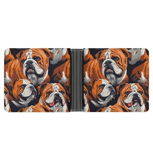Bulldog Animal Funny Billfold Wallet Credit Card Holder Slim Passcase Pouch Purse for Men Women