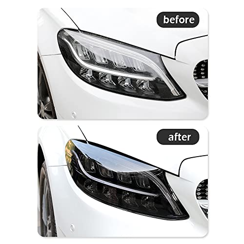 12 X 48Inch Car Light Tint Film, Cuttable&Stretchability Car Headlight Taillight Fog Light Vivid Vinyl Wrap Protector,Non-Marking Self-Adhesive Decals Car Decor (Matte Black) #TOP4