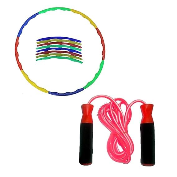 UTE Combo of Hula Hoop Exercise Ring, Exercise Ring Collapsible Kids Hulpa, Hula Ring Exercise Ring and Adjustable Skipping Rope-image-32
