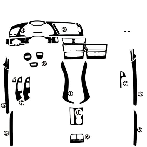 Kit fibre de carbone noir 3D pour Audi A5 RS5 B8 habillage intérieur élégant